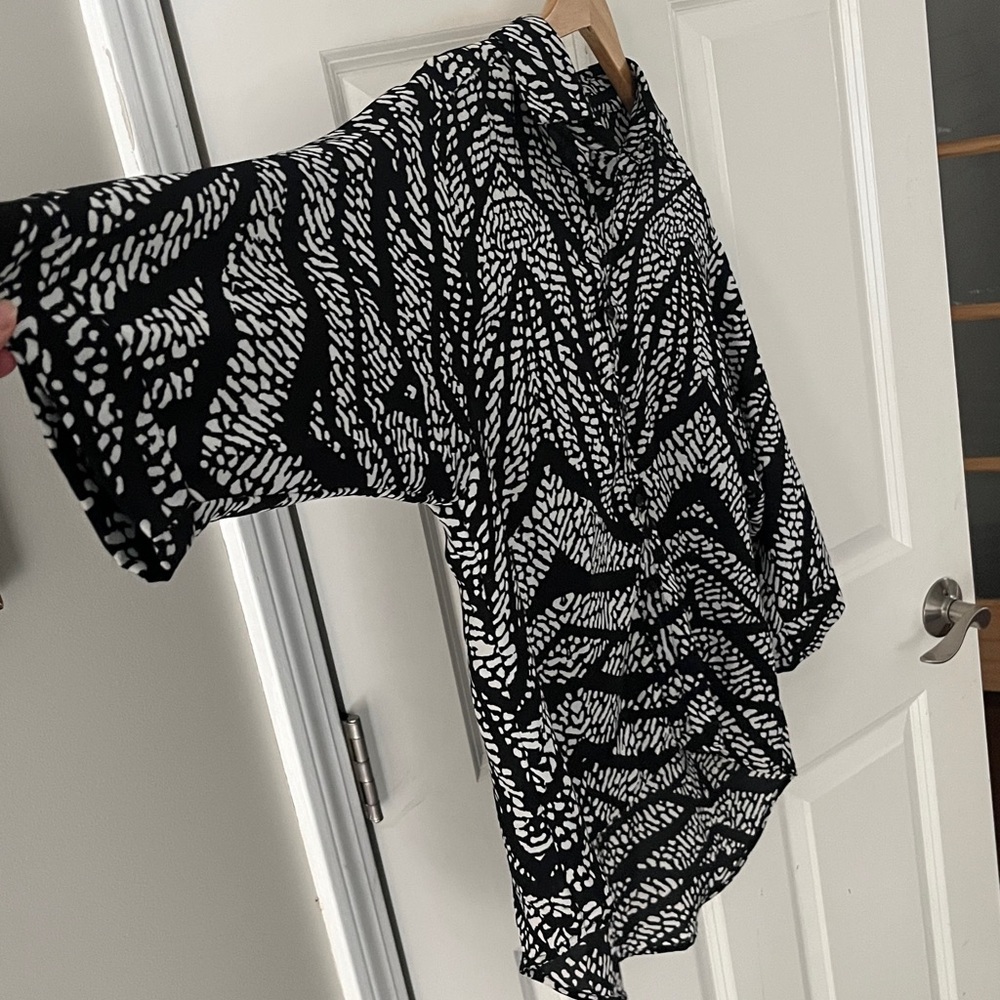 Three Eighty Two Oversized Button Down High Low 3… - image 4